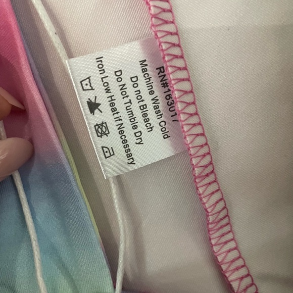 Princess Polly Two Piece Set Pink Multi Color Bodysuit and Cardigan - Picture 11 of 12